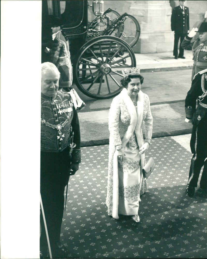 Elizabeth II During the 1986 State Opening of Parliament - Vintage Photograph