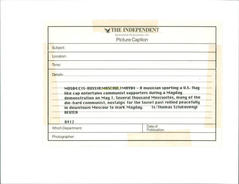 REUTER REITER HANGE TASCHE MUSICIAN UNITED COMMUNIST - Vintage Photograph