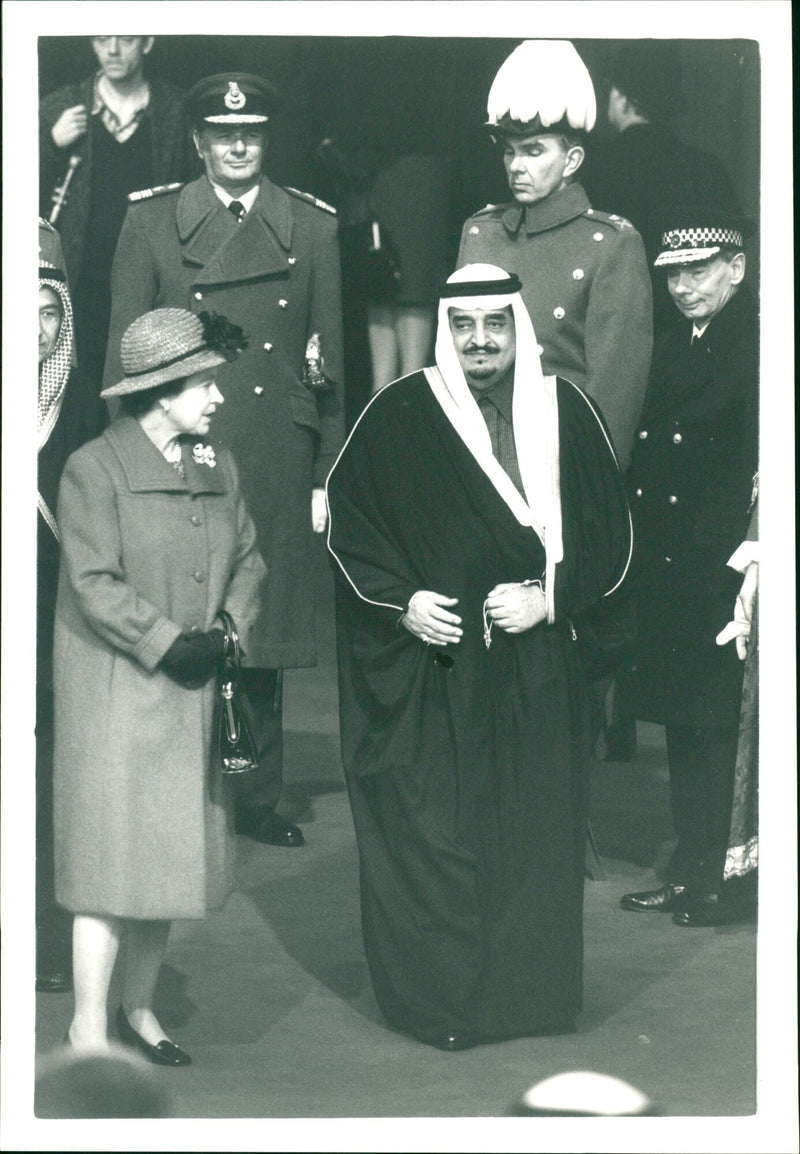 Elizabeth II and Fahd of Saudi Arabia - Vintage Photograph