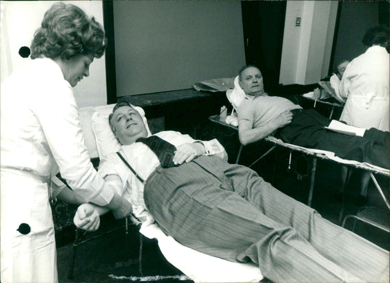Blood collection in Brussels. - Vintage Photograph