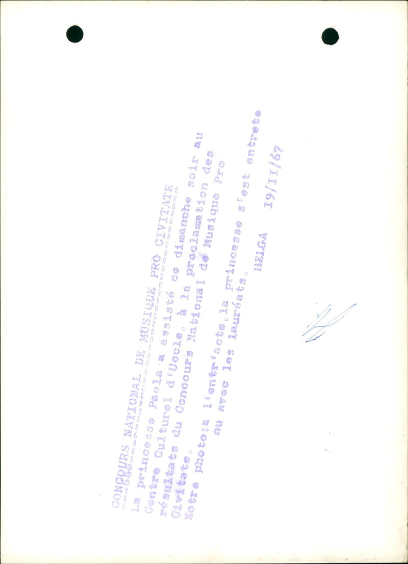 Princess Paola of Belgium at National Music Contest - Vintage Photograph