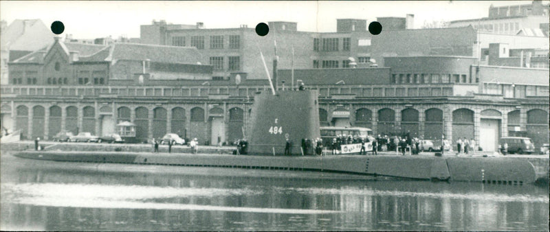 An american submarine in Antwerp - 1967 - Vintage Photograph