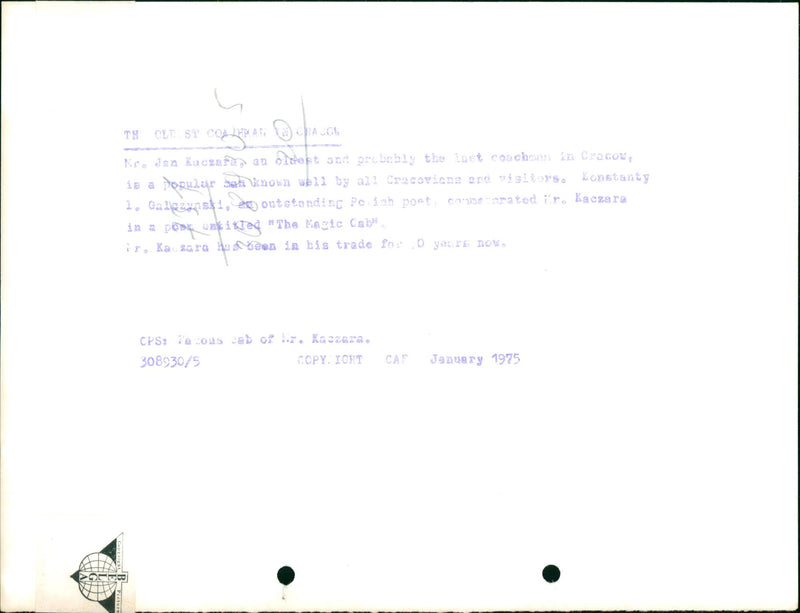 1975 JANVIER NOVO COMMEZARATED SNOW KACZAM MAGIC NITTED WEB COA WELL POET POPULAR - Vintage Photograph