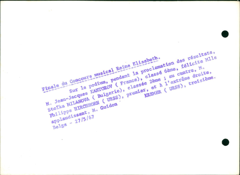 Final of the Queen Elisabeth Music Competition. - Vintage Photograph