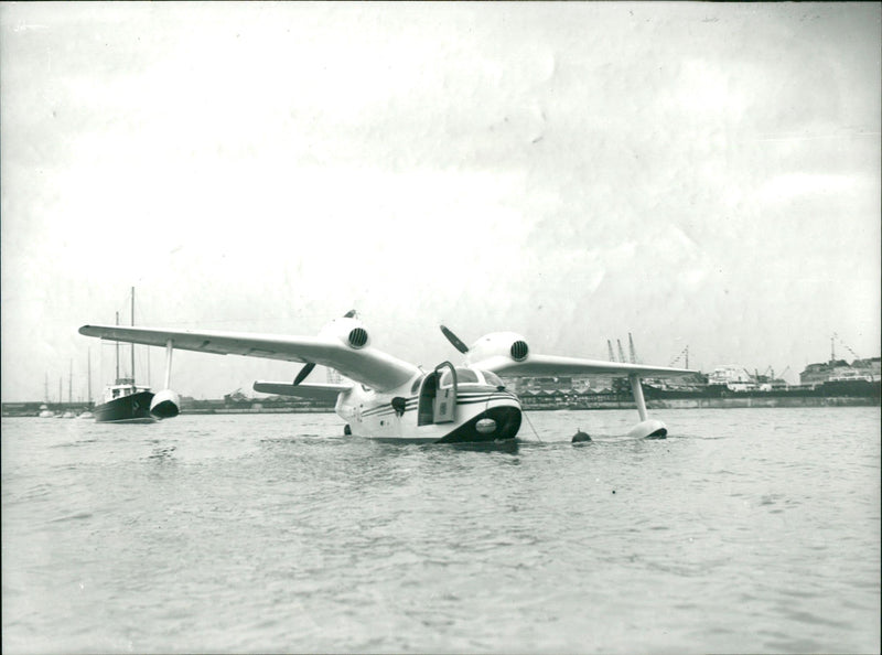 Hydravion in Antwerp. - Vintage Photograph