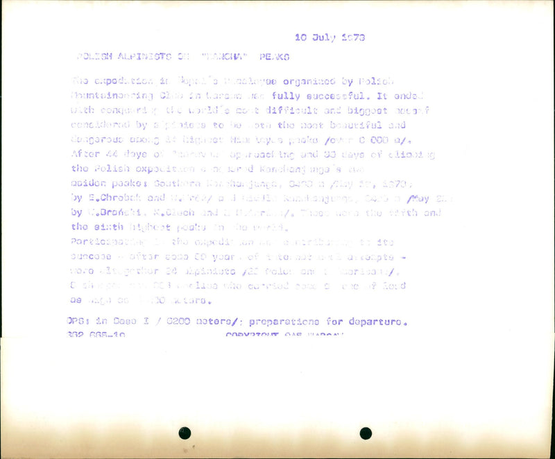 BEAUTIFUL POLISIZ CONDUCTIV BIGGOST DAYS ECHROBOK LARS DAI EXPEDITION NEPAL - Vintage Photograph