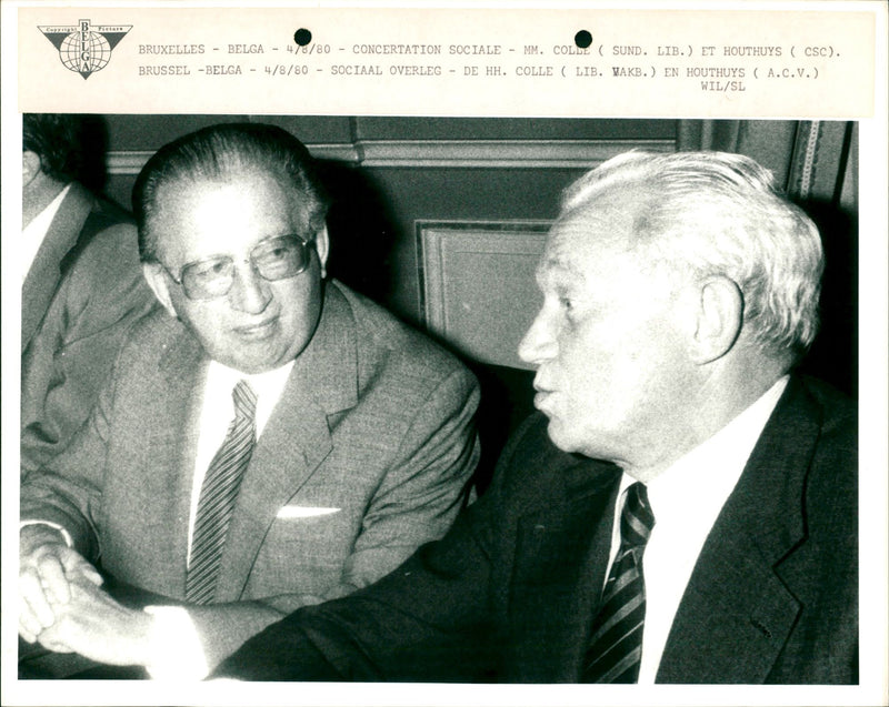 IT BRUXELLES /80 - CONCERTATION SOCIALE - MM . COLE ( SUND . LIB . - Vintage Photograph