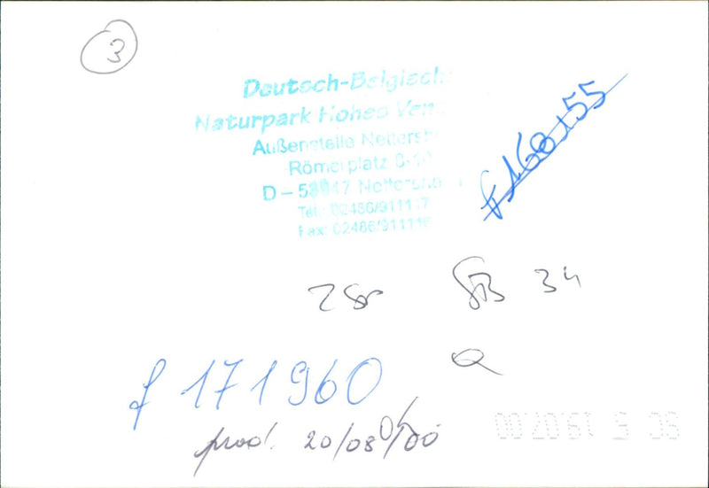 1960 BLISA NATURE PARK HOHES VERA AUENSTELLE NEDERSH ROMERPLATZ NETTO FAX - Vintage Photograph