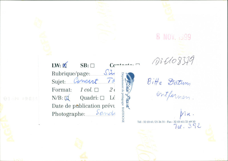 1999 GRAND DUCHE LUXEMBOURG MINISTERE FINANCES CONCERNING DRAFT ESTATES CONCERT - Vintage Photograph