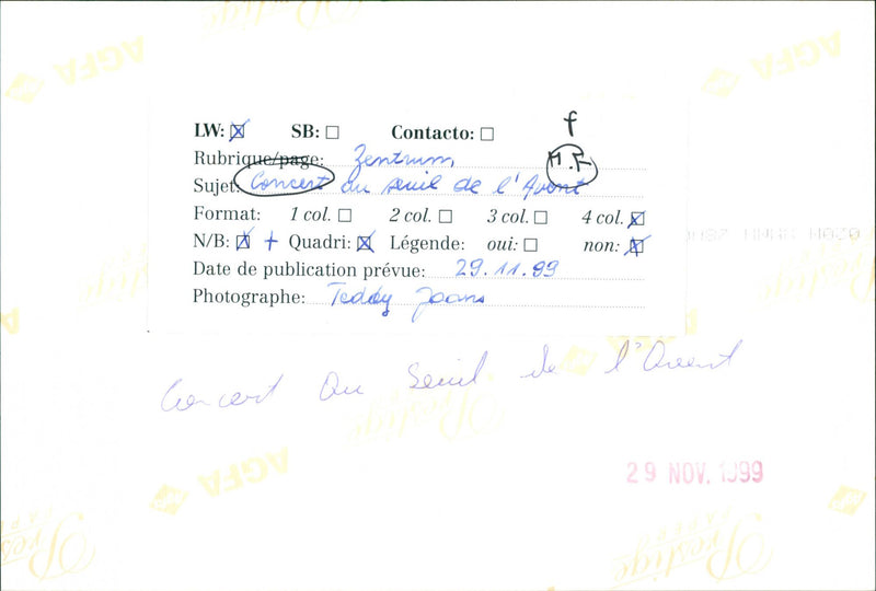 1999 GRAND DUCHE LUXEMBOURG MINISTERE FINANCES CONCERNING DRAFT ESTATES CONCERT - Vintage Photograph