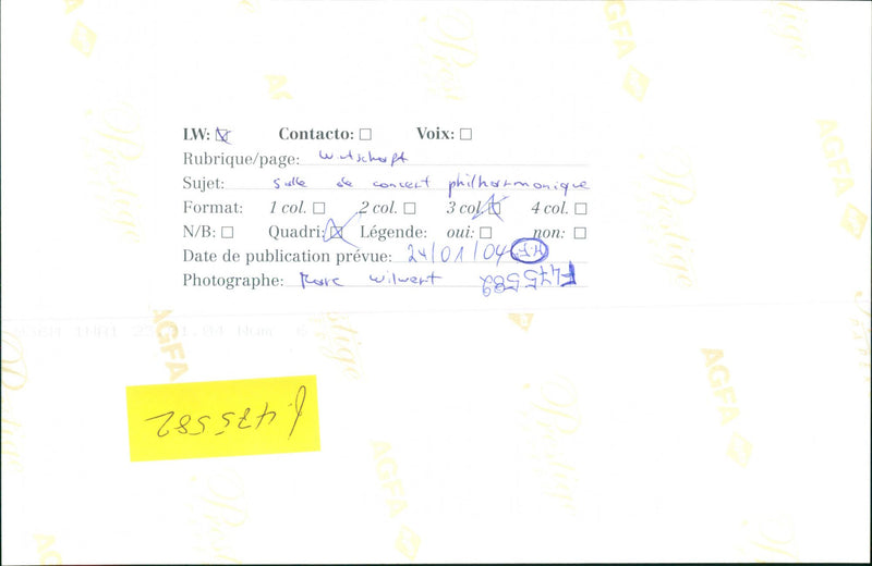 PRODUCT PHILHARMA PAGE RESVE YES WILWERT VOICE CONCERT ZESS LEGENDE COL DAT - Vintage Photograph