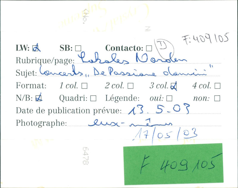 STOP SILENCE REVIEW PAGE CONCERTS LOCAL YES DOMIN LEGENDE COL DATE NANOLE - Vintage Photograph