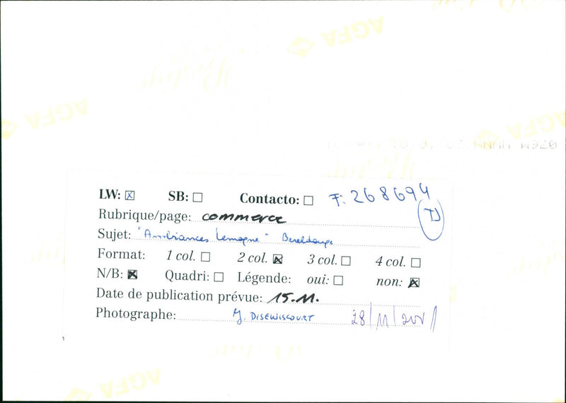DISEWISCOURT PUBLICATION FORMAT YES PAGE BIANCES ANO QUADRI DATE HEADING - Vintage Photograph