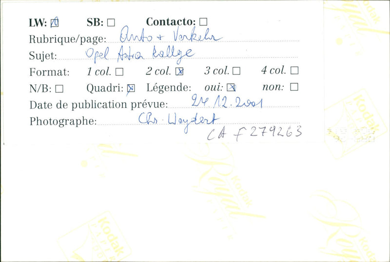 OPEL ASTRA HALLGE MODEL MASERATI DESIGNED - Vintage Photograph