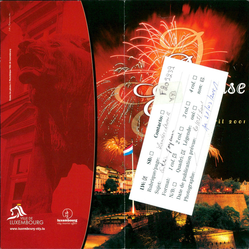 GRAND PYROTECHNIC LUXEMBOURG POPU DAVID JEAN PARIS LADY CONCERT - Vintage Photograph