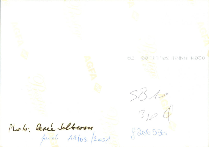 DE Blon PEE WANUEL TIT 111
SB1 30 d Photo : Renee Jelbesser prool 11/03/ - Vintage Photograph