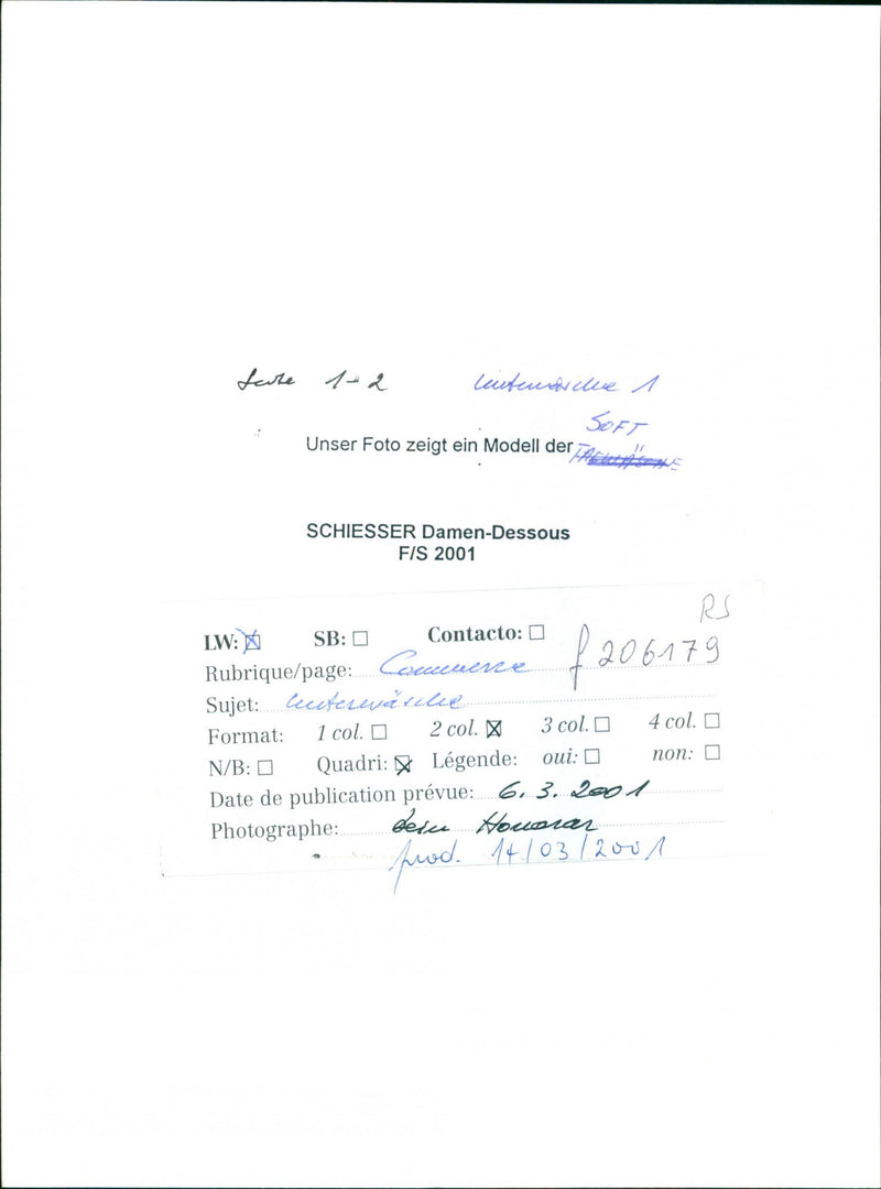 OUR SHOWS MODEL FESTAS SCHIESSER LADIES LINGERIE FIS - Vintage Photograph