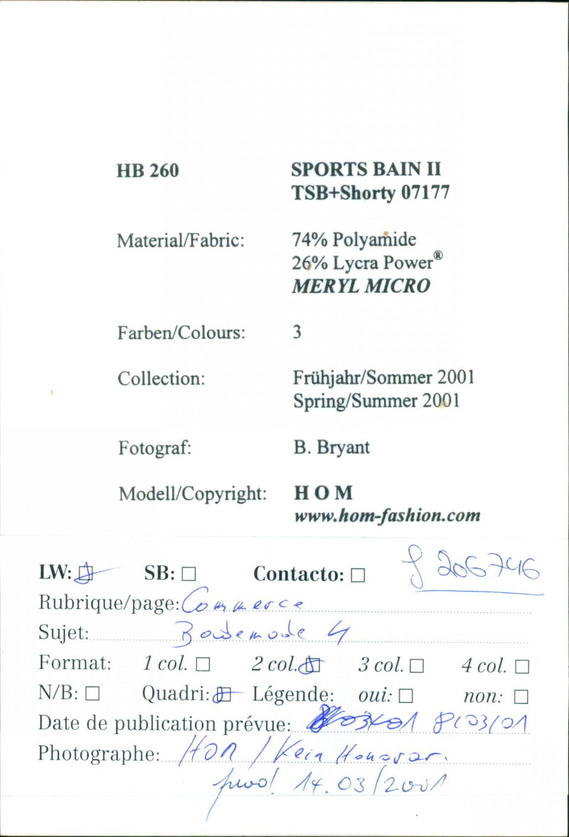 BRYANT MODEL HOM WWWHOMFASHIONCOM HERCE CONTACTO HEADIN - Vintage Photograph