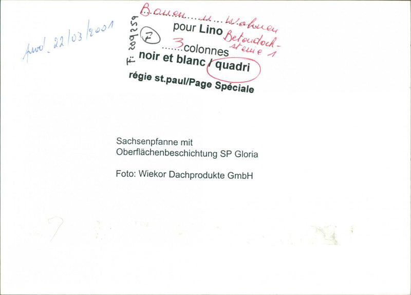 SAXONY PAN SURFACE COATING GLORIA WIEKOR DACHPRODUKTE GMBH - Vintage Photograph