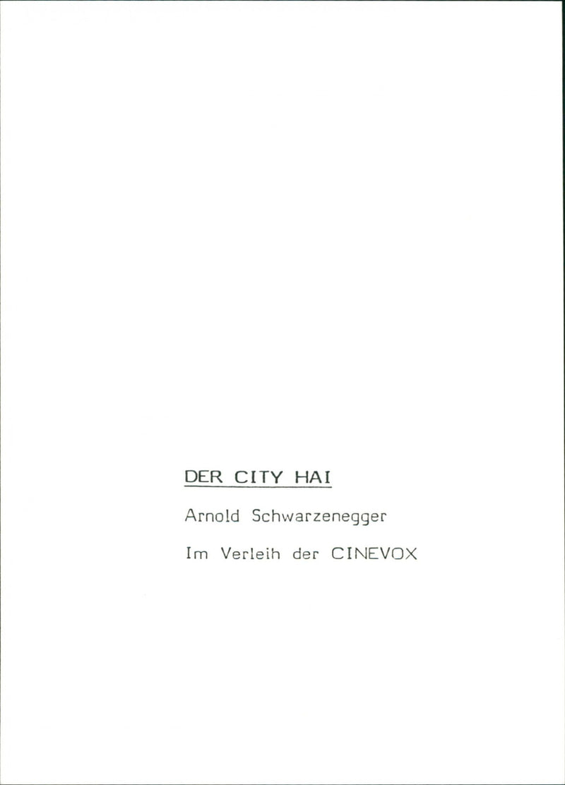 ARNOLD SCHWARZENEGGER RENTAL CINEVOX HEROES - Vintage Photograph