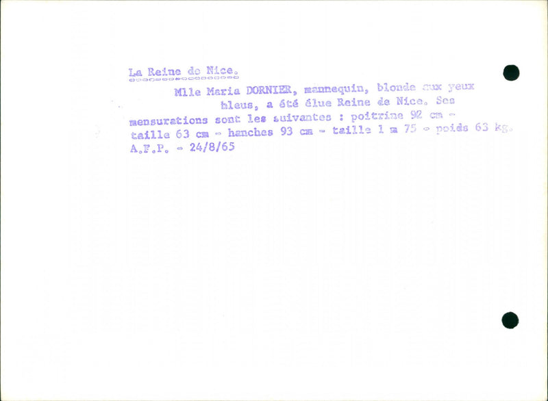 1965 MODEL HIPS ELECTED CHEST ARE WEIGHT MISS FOLLOWS COOOOOOOOOOO EYES QUEEN - Vintage Photograph