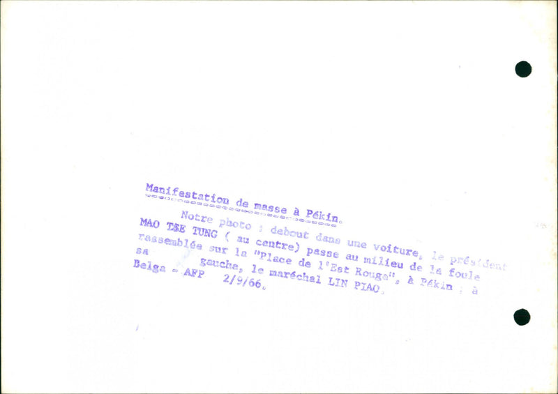 PASSES MAO DEKAR OUR ROUGE LEFT CROWD TSE GATHERED CENTER LIN AFP PRESIDENT - Vintage Photograph