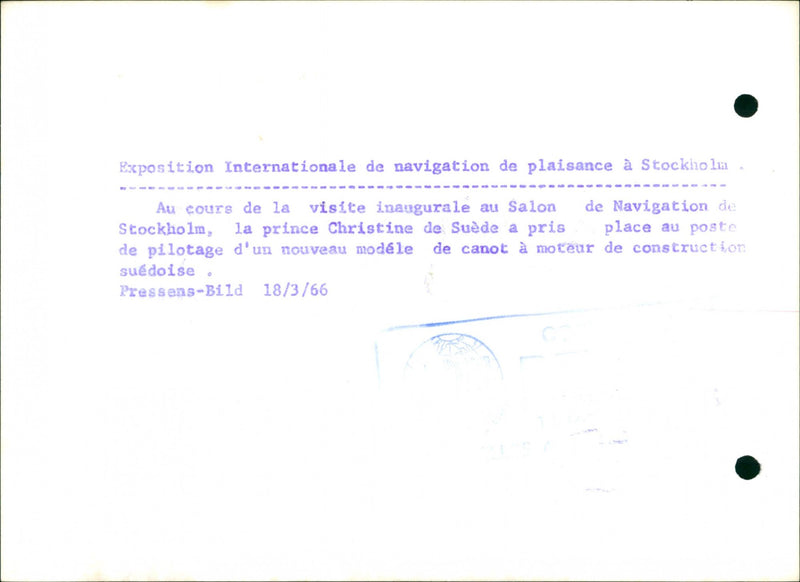 SALON STOCKHOLM MODEL NAVIGATION CHRISTINE PRINCE EXHIBITION ENGINE CONSTR - Vintage Photograph