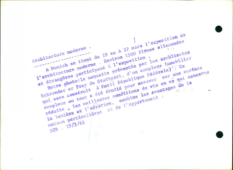 MODEL REDUCED REPUBLIC OUR PART MUNICH STUTTGART COMPLEX TAKES EXHIBI - Vintage Photograph