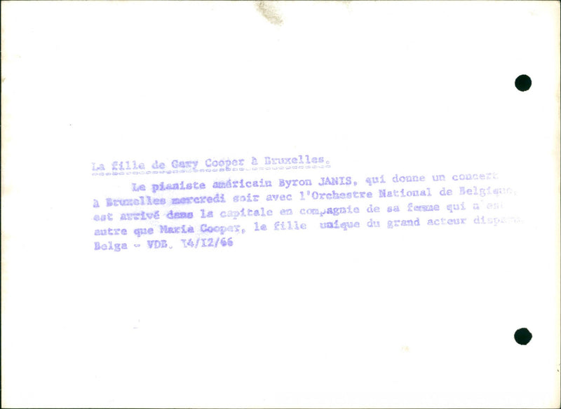 THAN BYRON NIGHT GIVES MARIE BRUSSELS PIANIST EERSNE GRAND CONCERT NATIONAL - Vintage Photograph