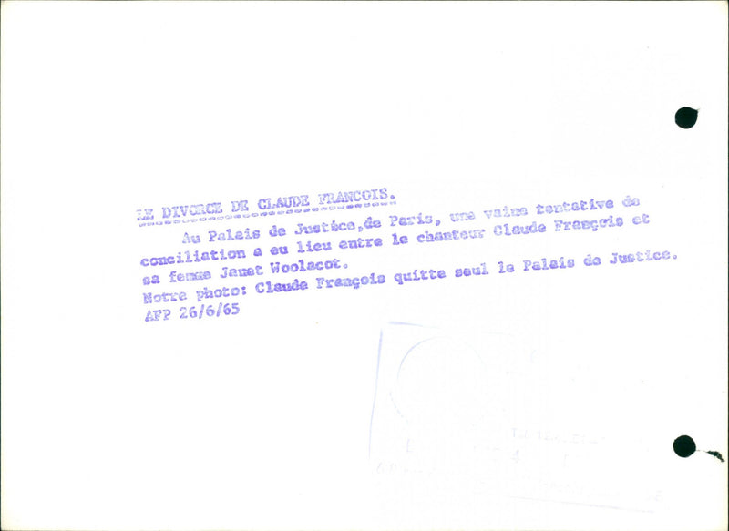 CONCILIATION FREACOIS CLAUDE SINGER JAMET CHAUDE PALAIS JUSTICE VAIXE PERI - Vintage Photograph