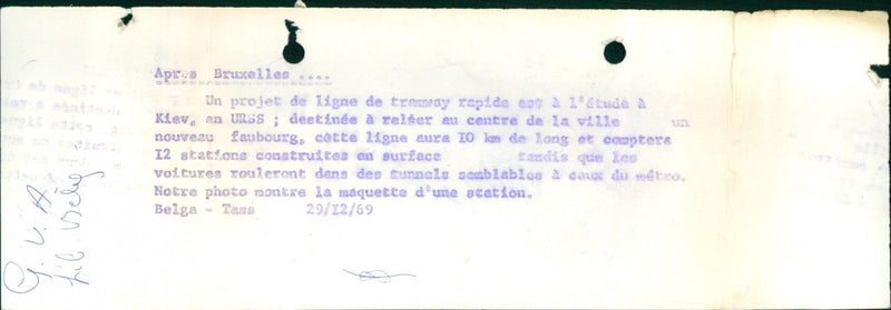 1969 TUNNELS PROJECT RELSER MODEL STATION CAU OUR BRUSSELS GUA USSR LINE - Vintage Photograph