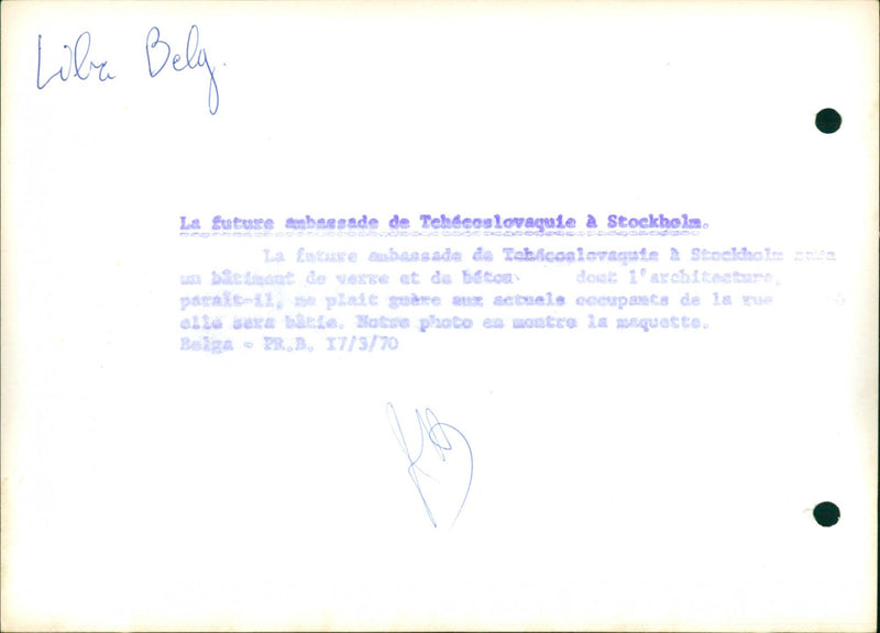 1970 STOCKHOLM MODEL BACA CHICOSECREQUE DOU OUR EMBASSY GERE PASAT VERRE BETON - Vintage Photograph