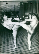 EUCOSE CHALLANDES PRACTICE CUP THESE DANCE BELGIAN OUR FIGHT WRESTLERS PAR - Vintage Photograph