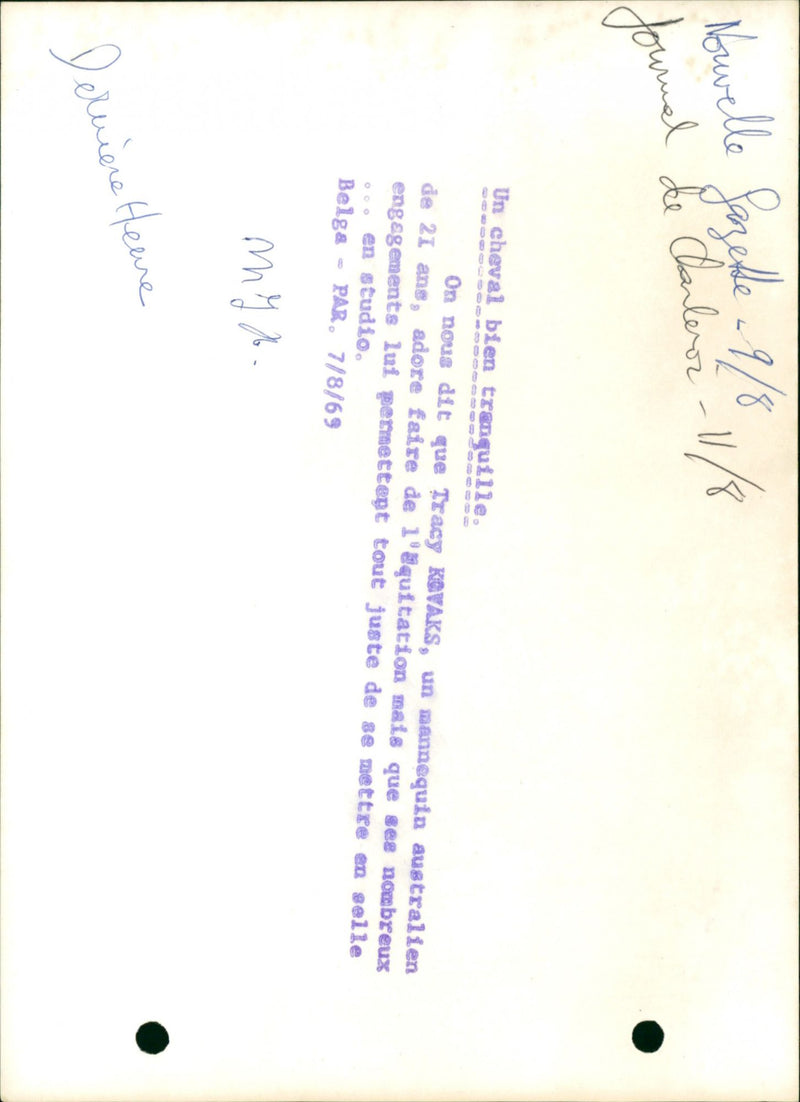 1969 JUST MODEL SAZETTE JOURNAL QUIET SADDLE RIDING MANY INTO ARE GET TOLD - Vintage Photograph