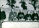 1962 RIGHT APOSTOLIC HOMMAGE MINISTER NUNCIO BRUSSELS CARDIJN TRIBUTE LEFT PALA - Vintage Photograph