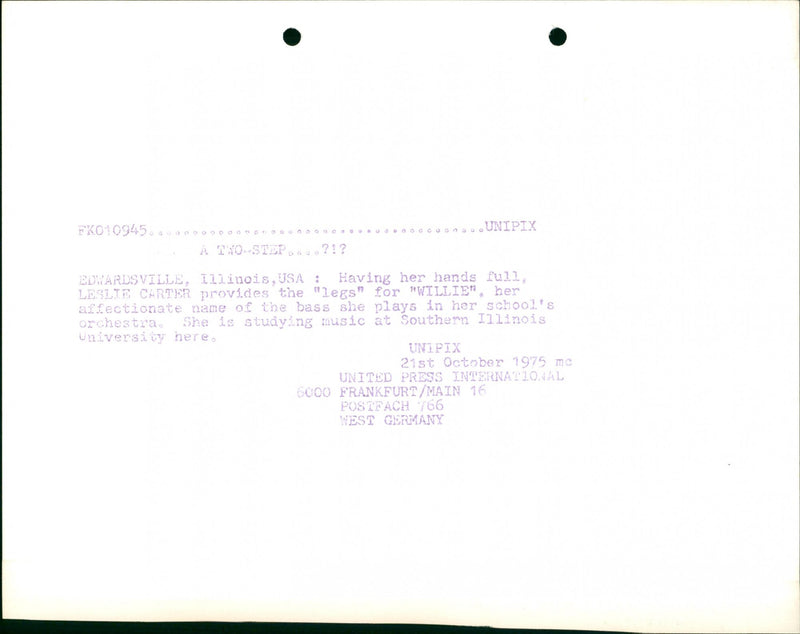 1975 INTERNATIONAL MUSIC UNITED PRESS - Vintage Photograph