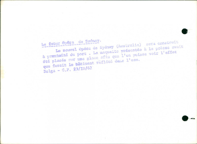 MAKE MODEL SEE ICE PLACED PRESS WATER SYDNEY BUILT AUSTRALIA THA OPERA - Vintage Photograph