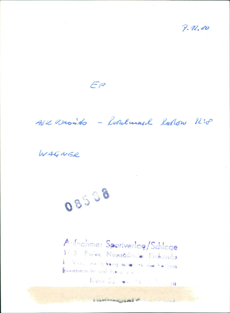 ASK ROADS ROOREL WASH PORROW WAGNER FRAHME SPORTVERLOE SCHLEGE PARA - Vintage Photograph