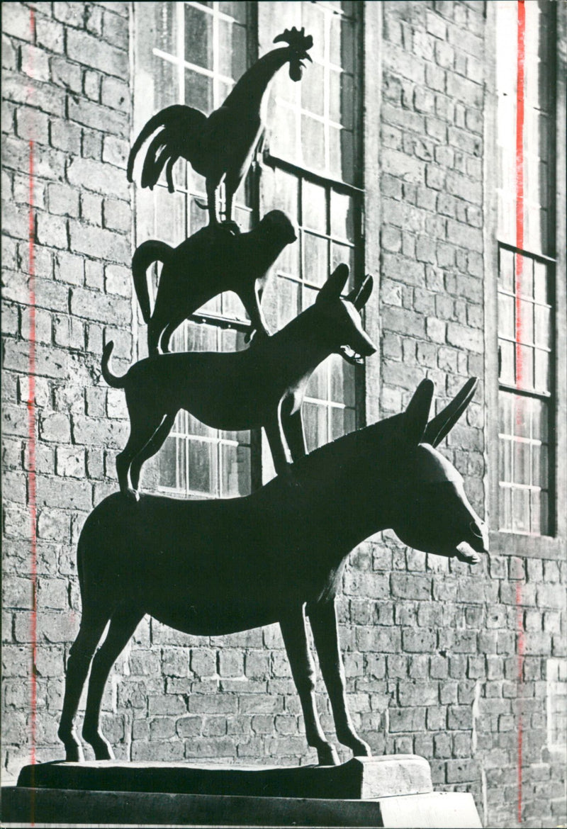 Bremen Town Musicians at the Old Town Hall Bremen - Vintage Photograph