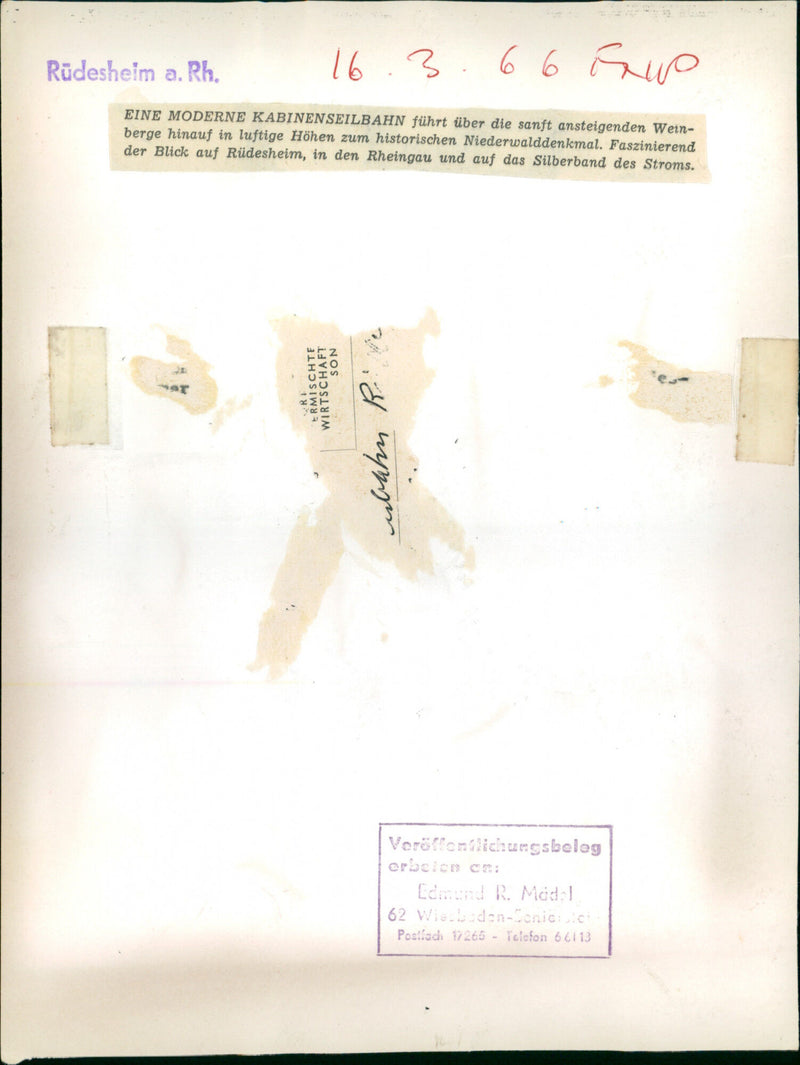 Rüdesheim cabin cable car - Vintage Photograph