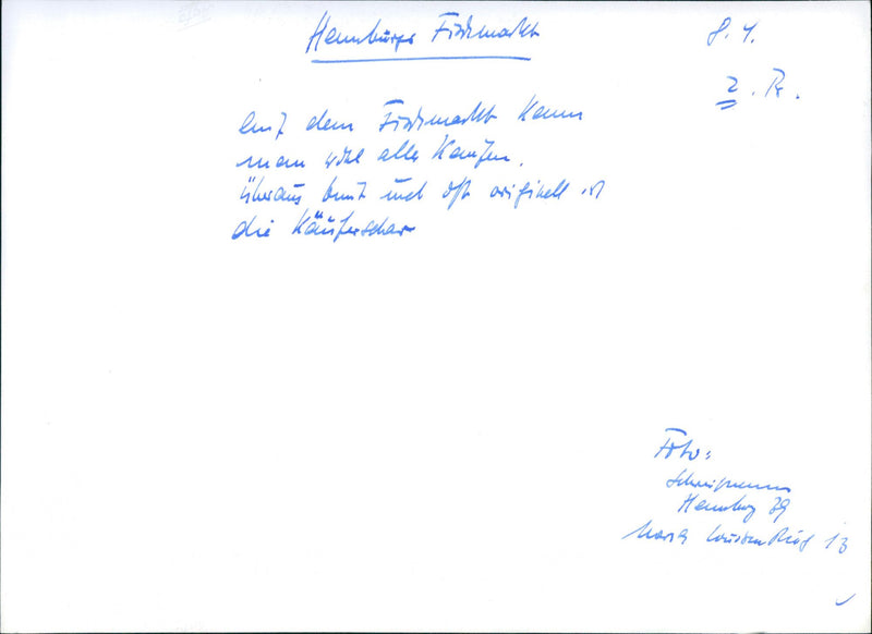 Hamburg - A Film Feuilleton by Peter Kassowitz (1969) - Vintage Photograph