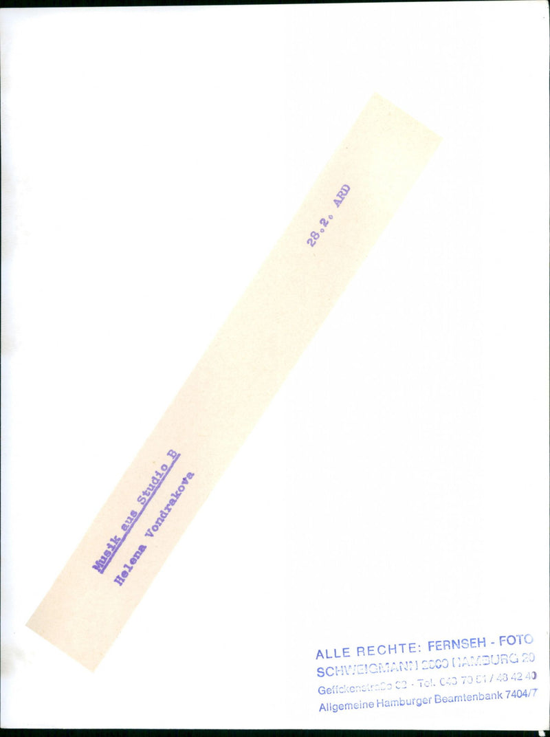 ARD MUSIC STUDIO HELENA VONDRAKOVA FERNSEH FOTO SCHWEICMANDI DAMBURG - Vintage Photograph