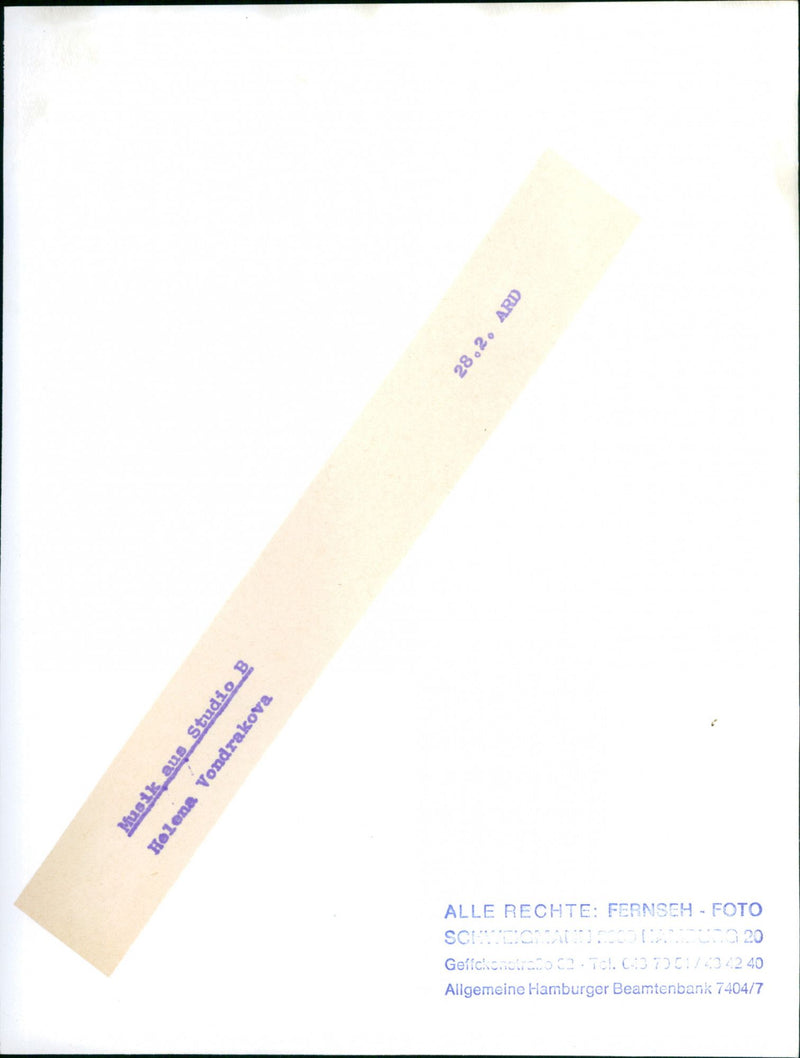 ARD MUSIC STUDIO HELENA VONDRAKOVA FERNSEH FOTO SCCOLTATICCO CALCIO - Vintage Photograph