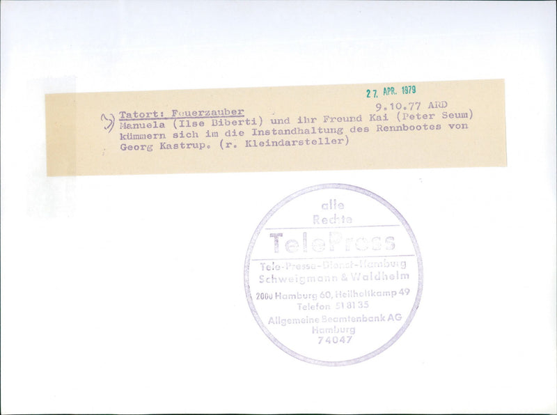 1979 MANUELA ILEZ SUBERTI AND HER FRIEND KAI PETER SEUM FALL - Vintage Photograph