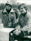 1977 MANUELA ILSE BIBERTI AND HER FRIEND KAI PETER SEUM FALL - Vintage Photograph