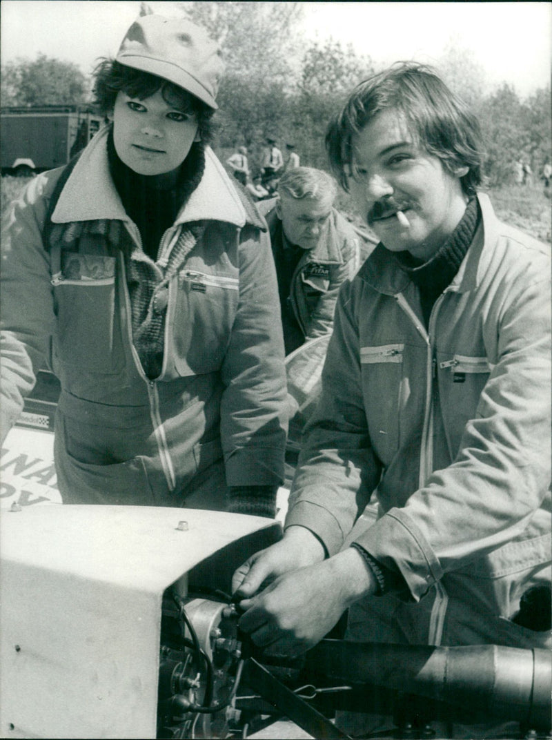 1979 MANUELA ILSE BIBERTI AND HER FRIEND KAI PETER SEUM FALL - Vintage Photograph