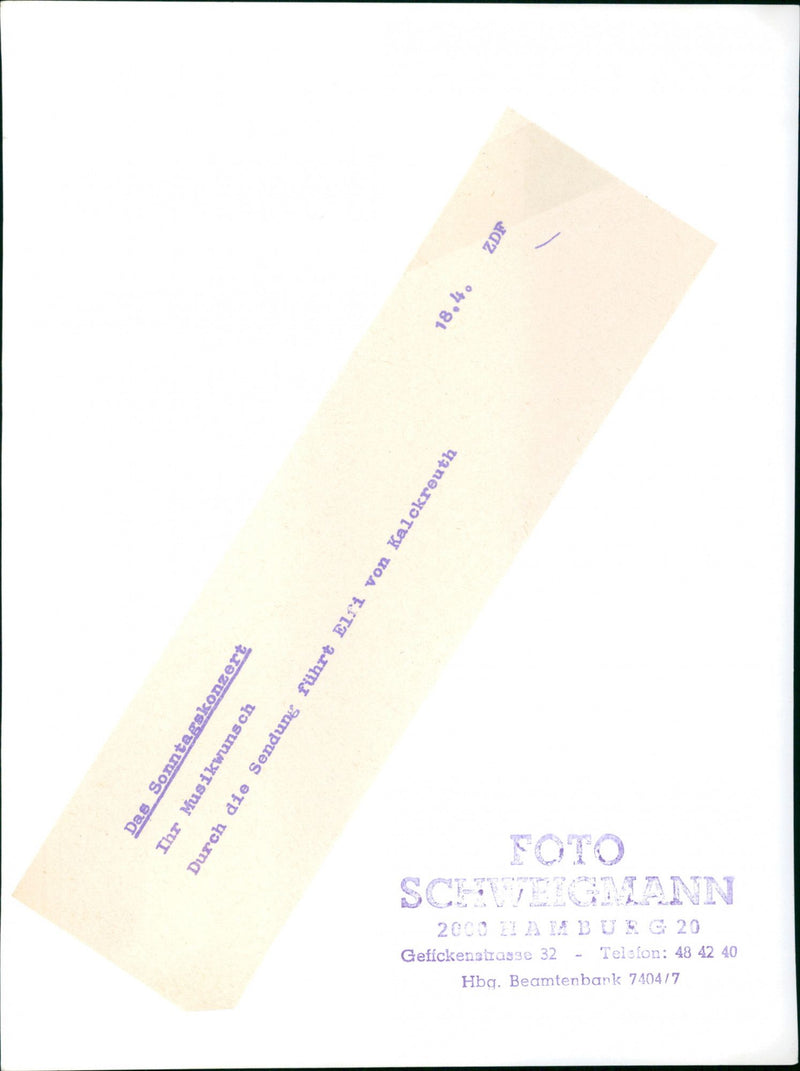 CONCERT THROUGH ELFI VON KALCKREUTH ENHANCES YOUR MUSIC - Vintage Photograph