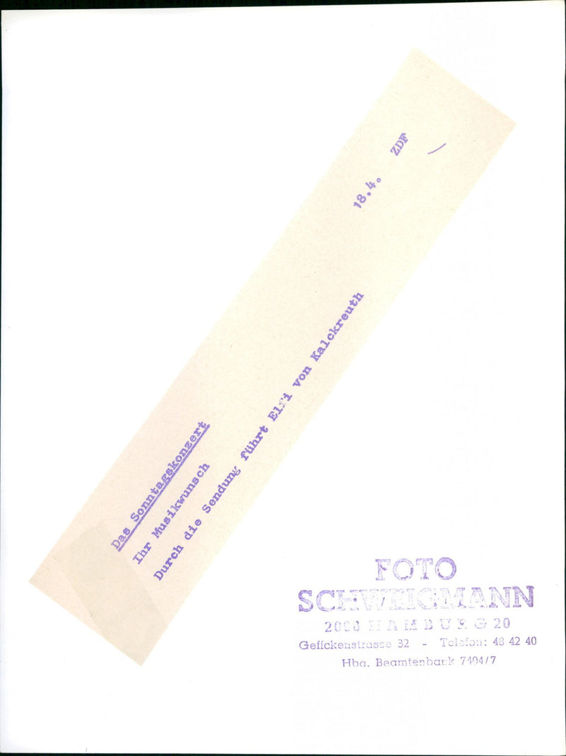 CONCERT YOUR MUSICAL WISH ELI VON KALCKREUTH DRONE OLOT SCOOMANN - Vintage Photograph