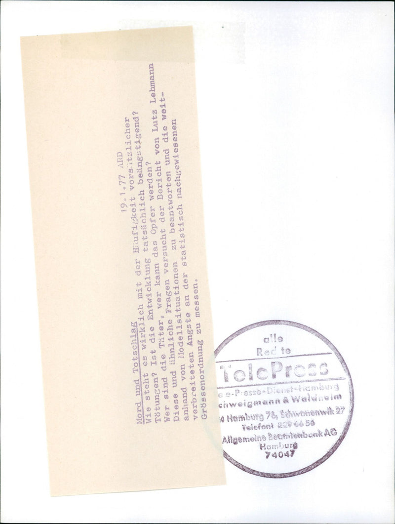 1977 MURDER AND MANSLAUGHTER HOW REALLY HIIUFIGKEIT PRESIDING - Vintage Photograph