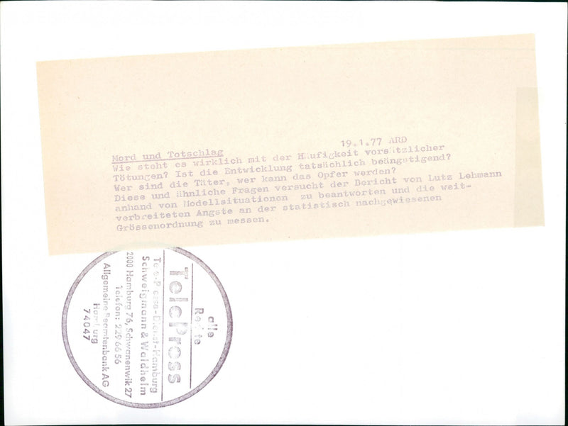 1977 MURDER AND MANSLAUGHTER ARD HOW REALLY HIUFICITAT PRESIDING - Vintage Photograph